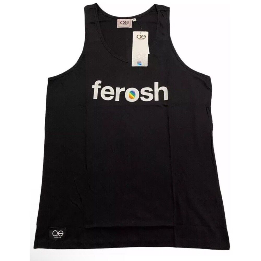 Queer Eye LGBT Pride Tank Top Men's "Ferosh" Black Cotton‎ Tee Size Medium New